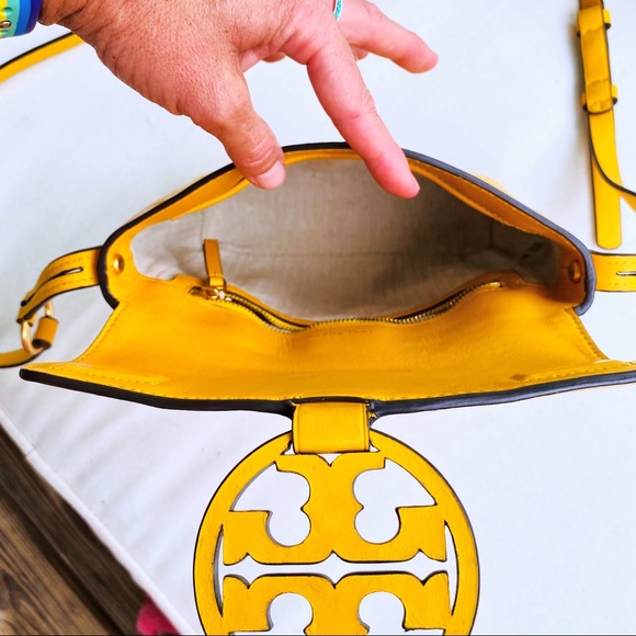 Tory Burch Deep Daffodil Miller Crossbody EUC - Picture 15 of 16
